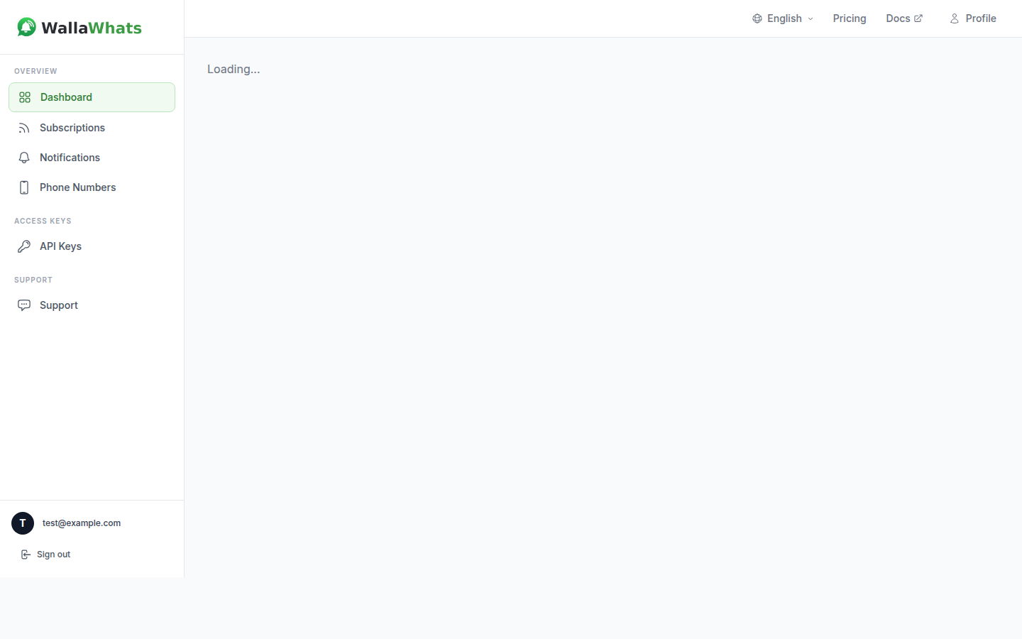WallaWhats landing page